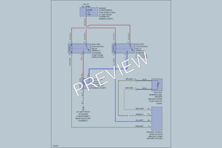 2004 Volvo V40 Cooling Fan wiring diagram preview