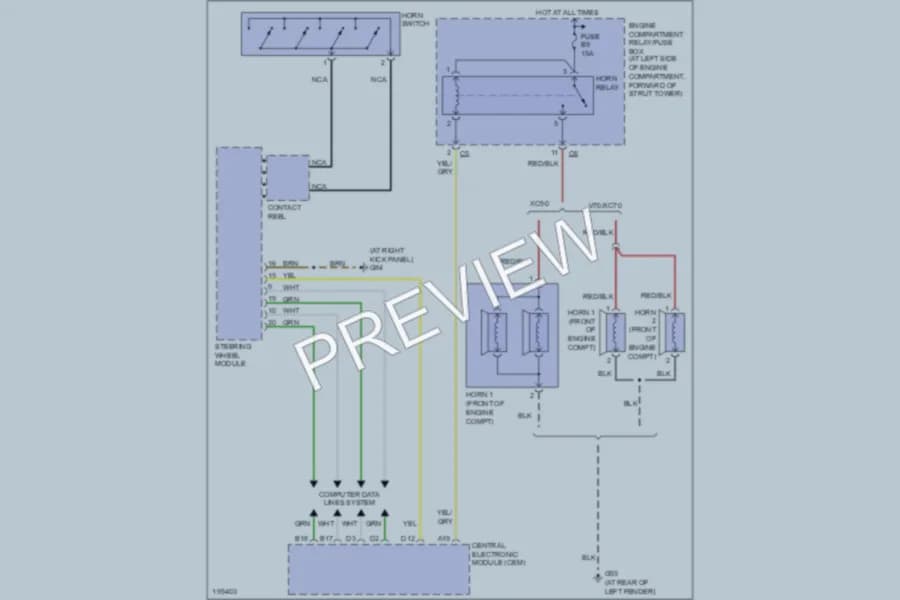 2004 Volvo XC90 Horn wiring diagram preview