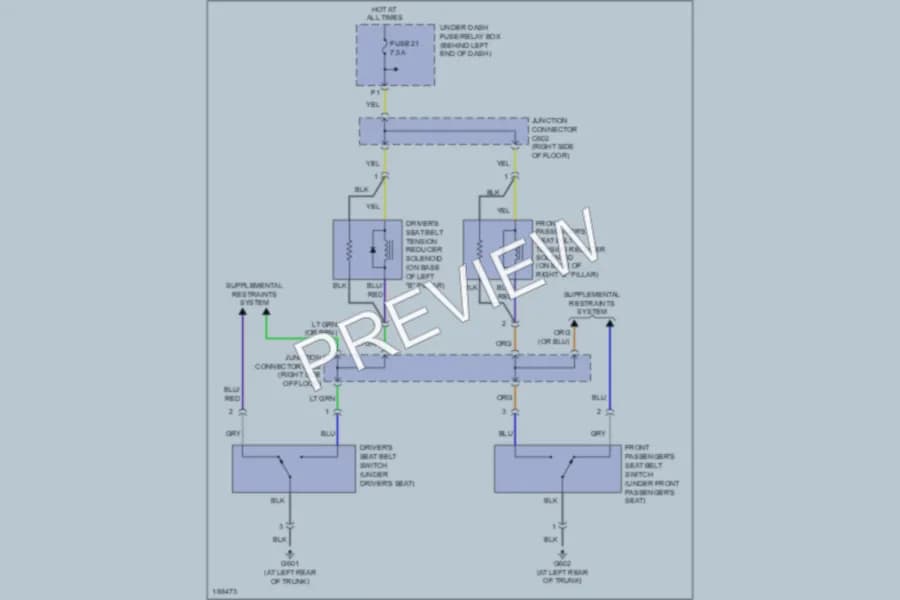 2005 Acura TL Passive Restraints wiring diagram preview