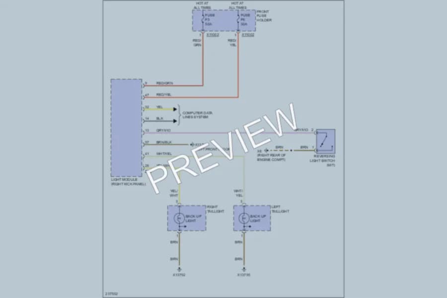 2005 BMW 530i Exterior Lights wiring diagram preview