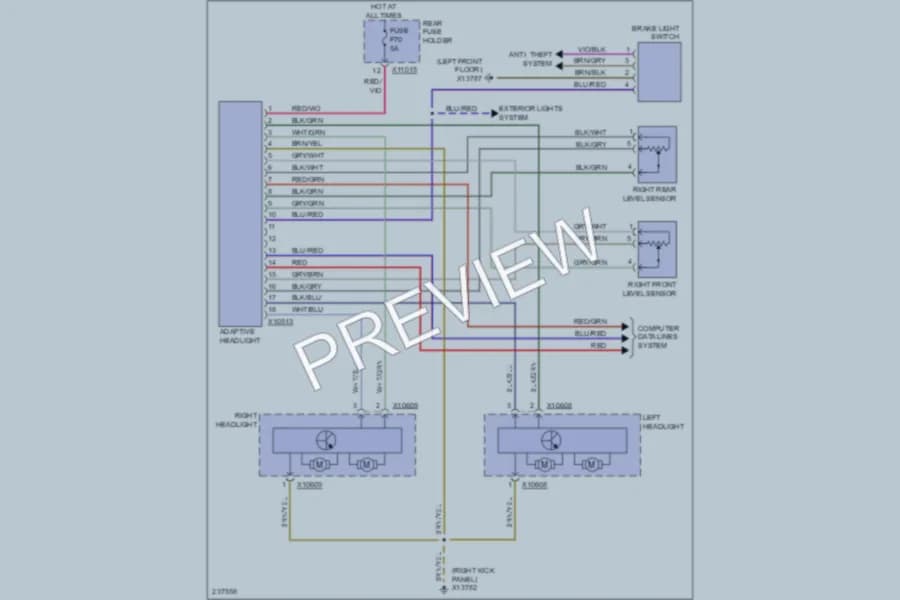 2005 BMW 530i Headlights wiring diagram preview