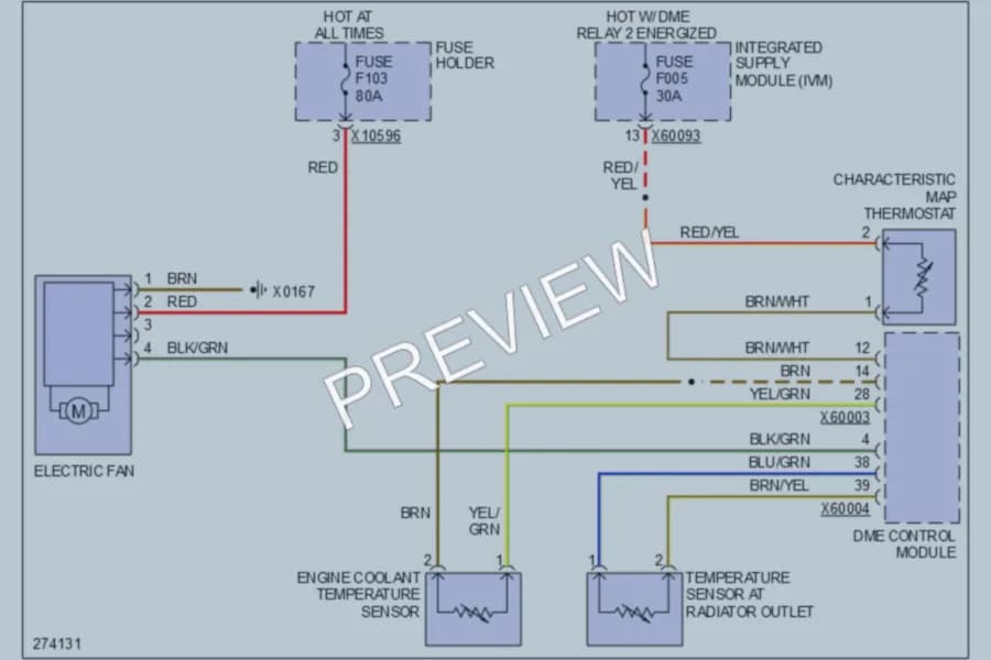 2005 BMW 745i Cooling Fan wiring diagram preview