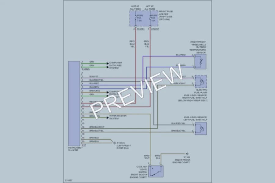 2005 BMW 745i Instrument Cluster wiring diagram preview