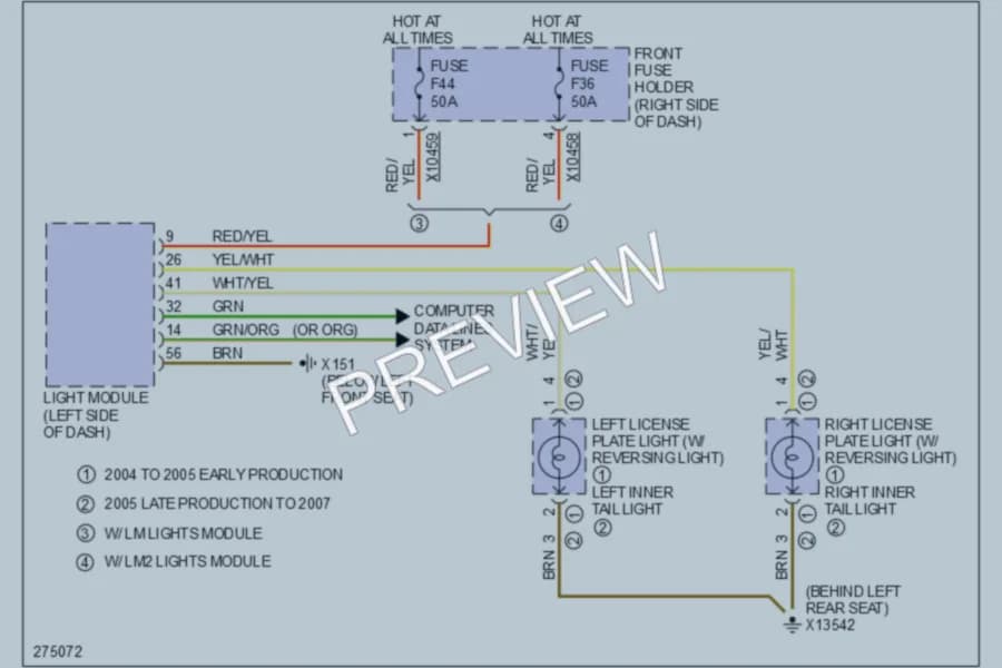 2005 BMW 760Li Exterior Lights wiring diagram preview