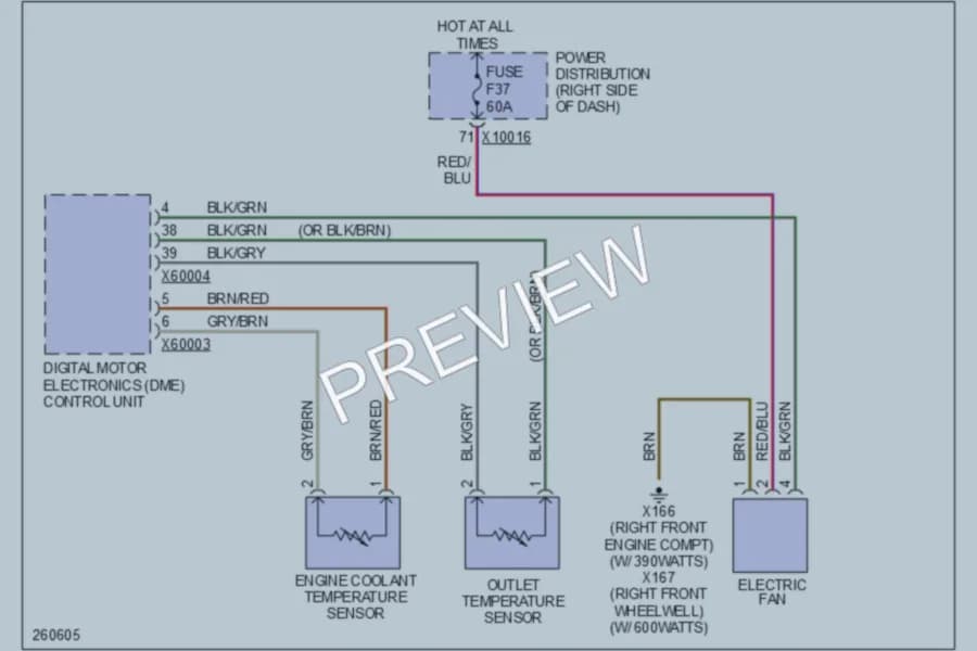 2005 BMW X3 Cooling Fan wiring diagram preview