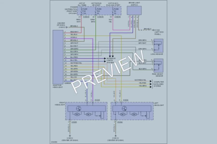 2005 BMW X3 Headlights wiring diagram preview
