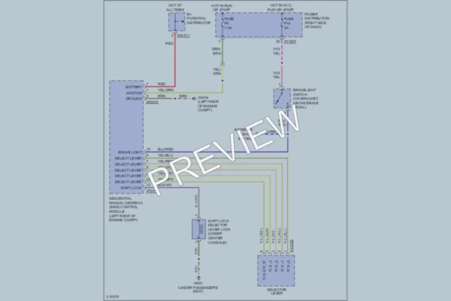 2005 BMW Z4 Shift Interlock wiring diagram preview