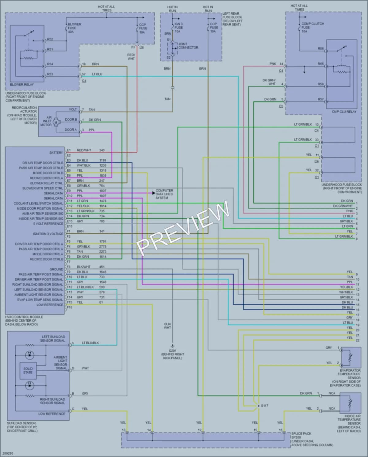 2005 Cadillac CTS Air Conditioning wiring diagram preview