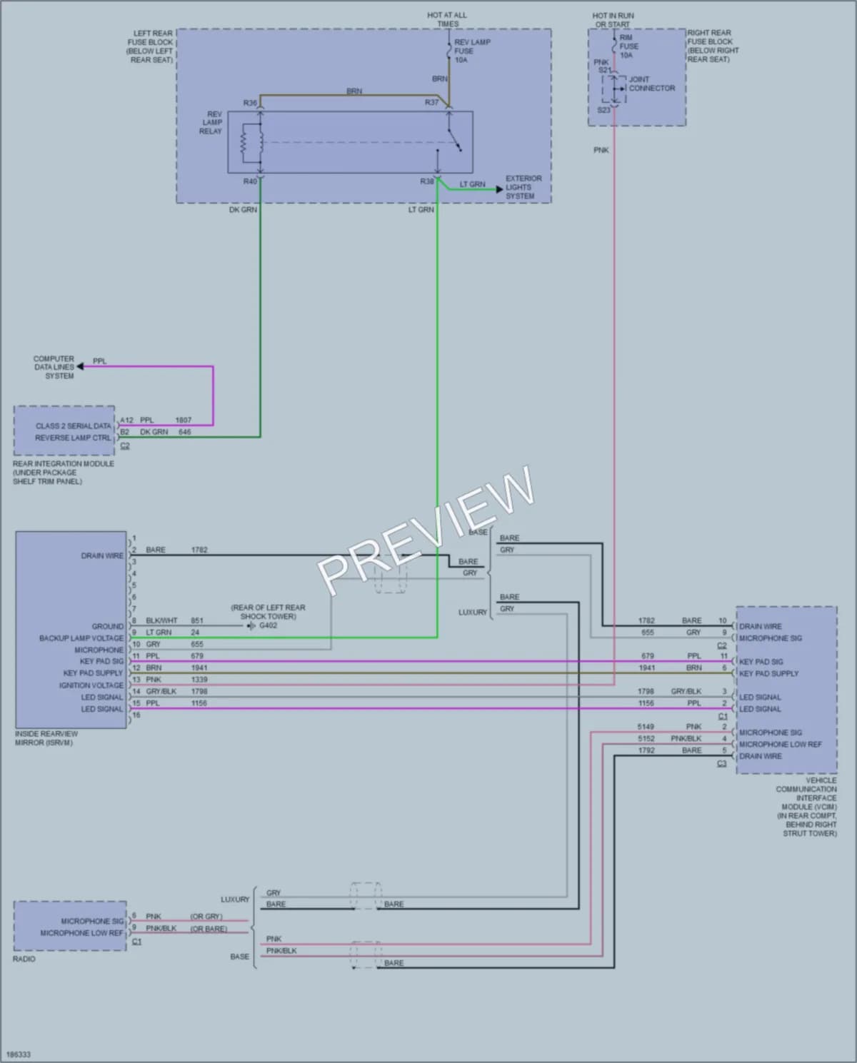 2005 Cadillac CTS Power Mirrors wiring diagram preview