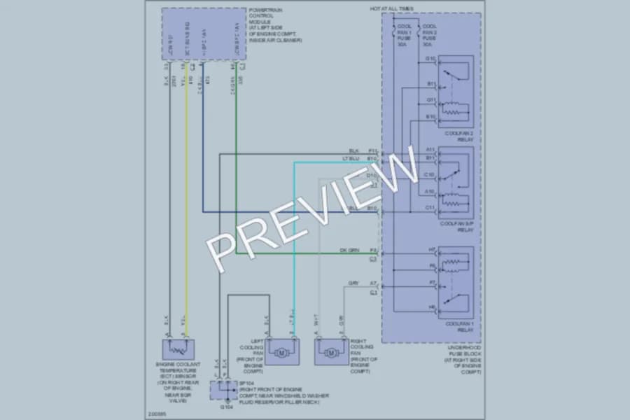 2005 Cadillac DeVille Cooling Fan wiring diagram preview