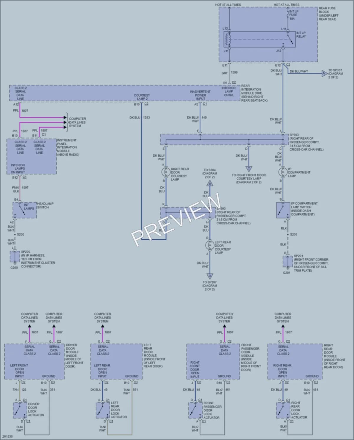 2005 Cadillac DeVille Interior Lights wiring diagram preview