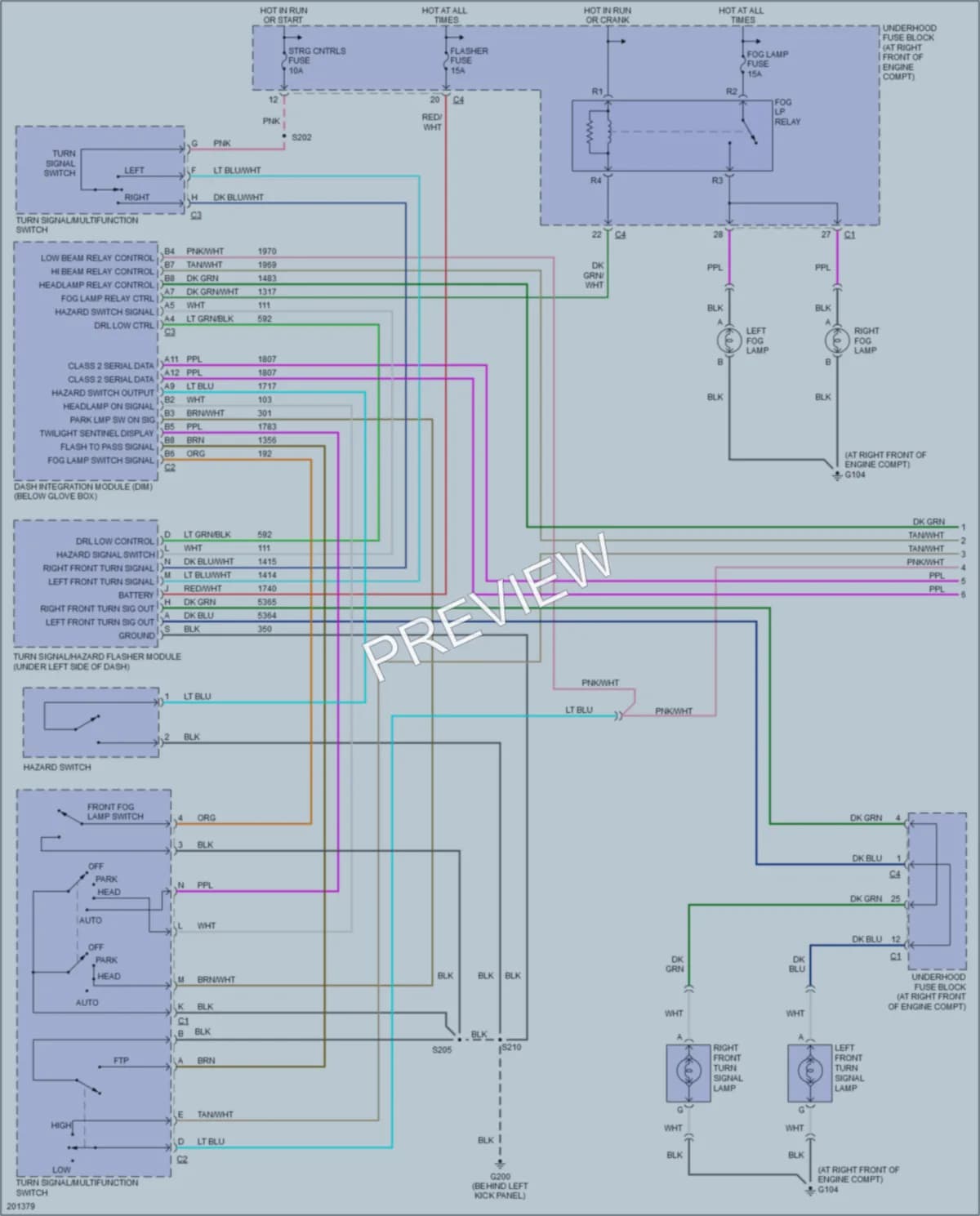 2005 Cadillac SRX Headlights wiring diagram preview