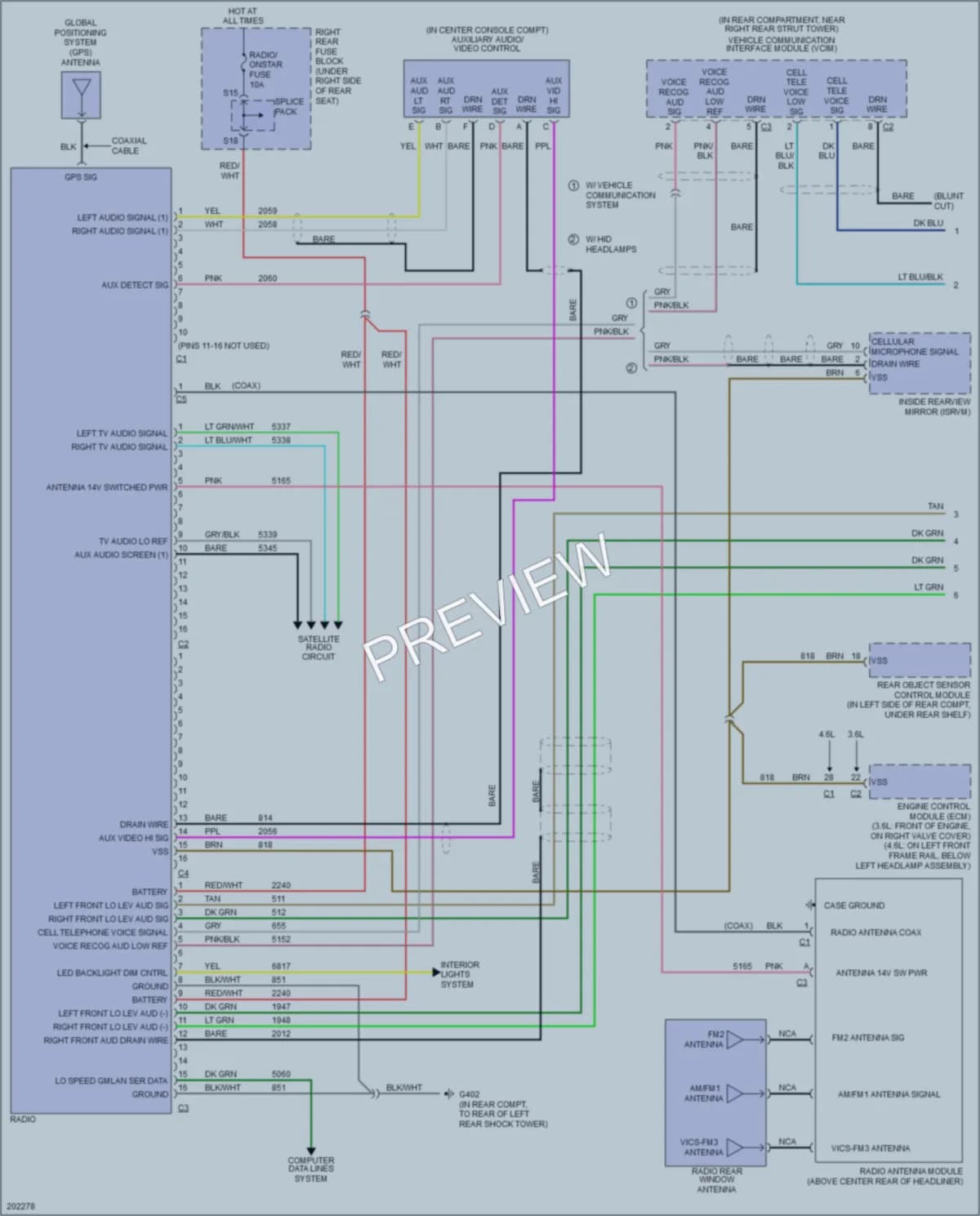 2005 Cadillac STS Radio wiring diagram preview
