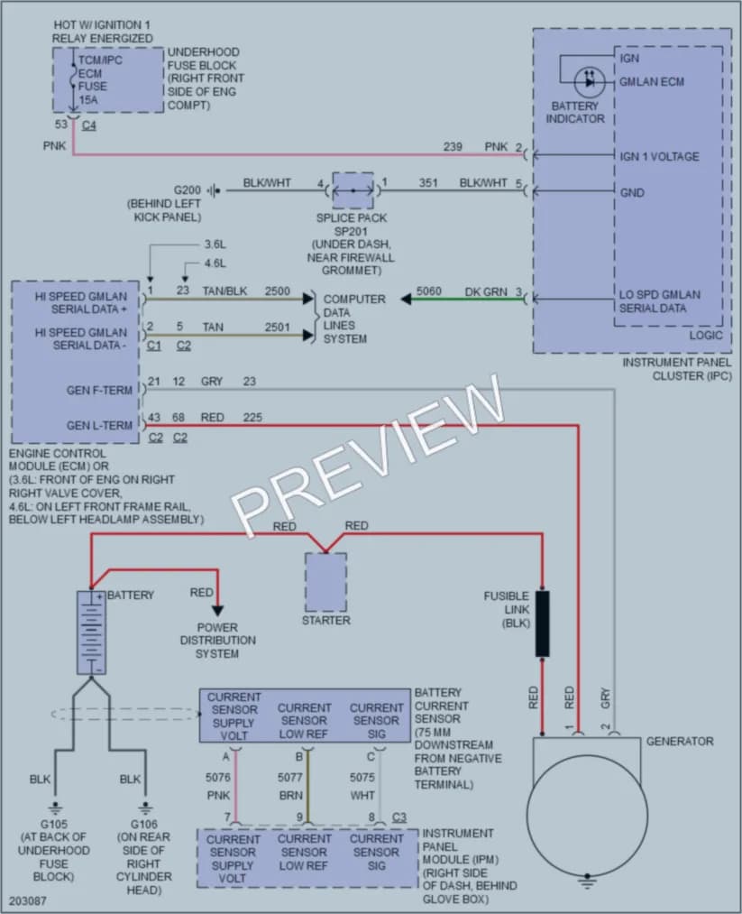 2005 Cadillac STS Starting Charging wiring diagram preview