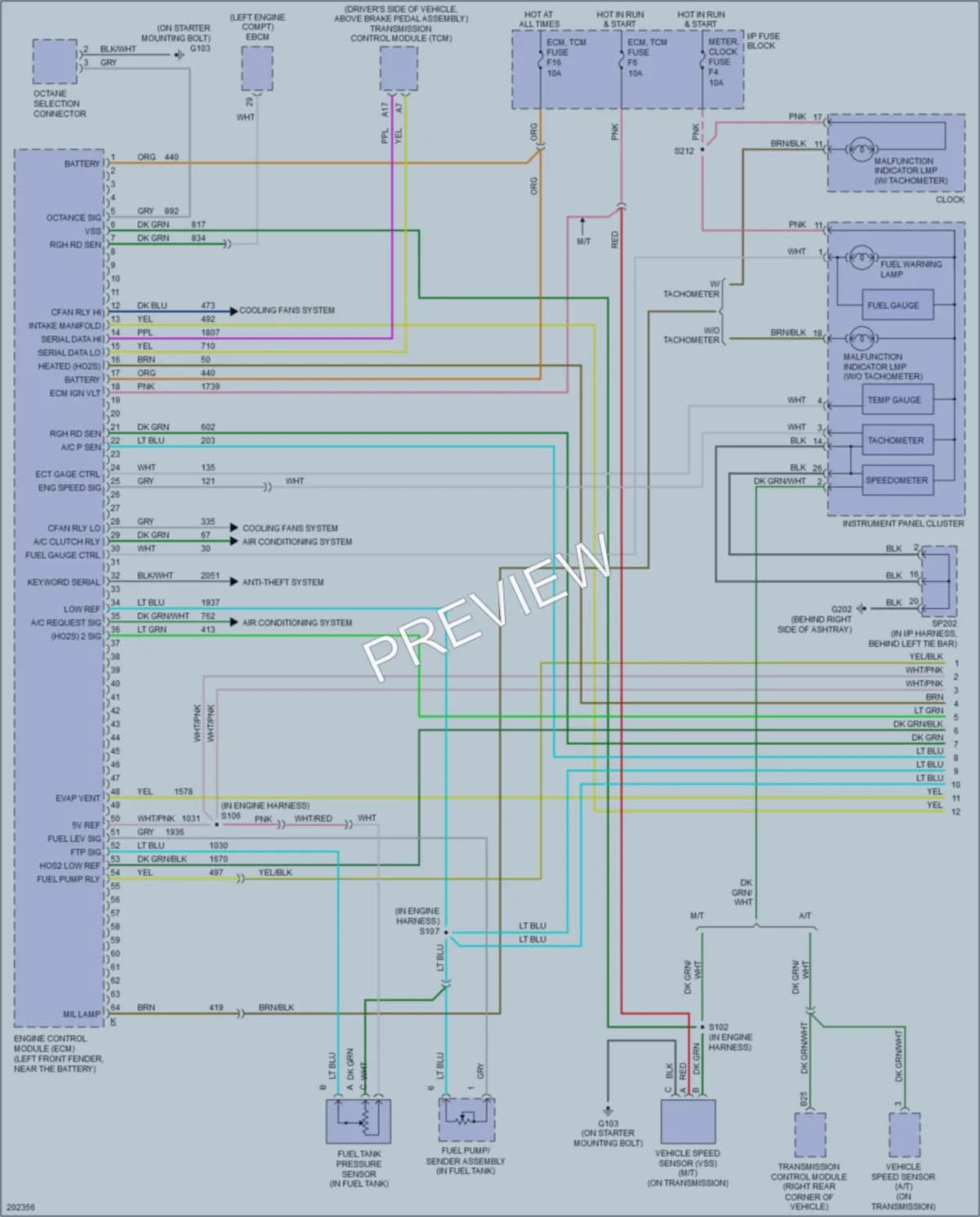 2005 Chevrolet Aveo Engine Performance wiring diagram preview