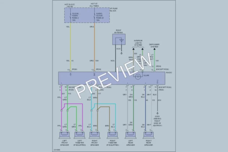 2005 Chevrolet Aveo Radio wiring diagram preview