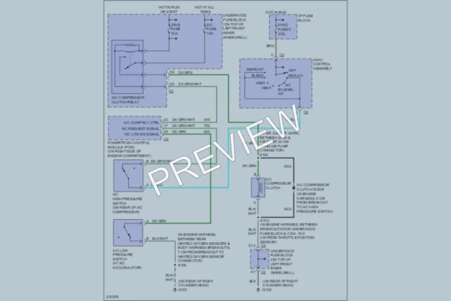 2005 Chevrolet Blazer Air Conditioning wiring diagram preview
