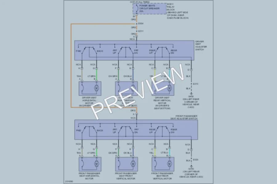2005 Chevrolet Blazer Power Seats wiring diagram preview