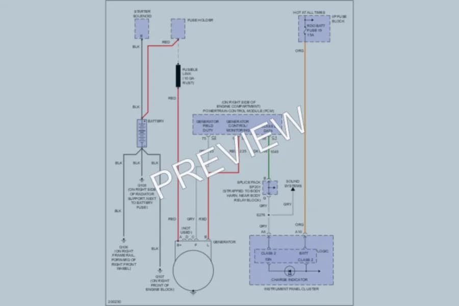 2005 Chevrolet Blazer Starting Charging wiring diagram preview