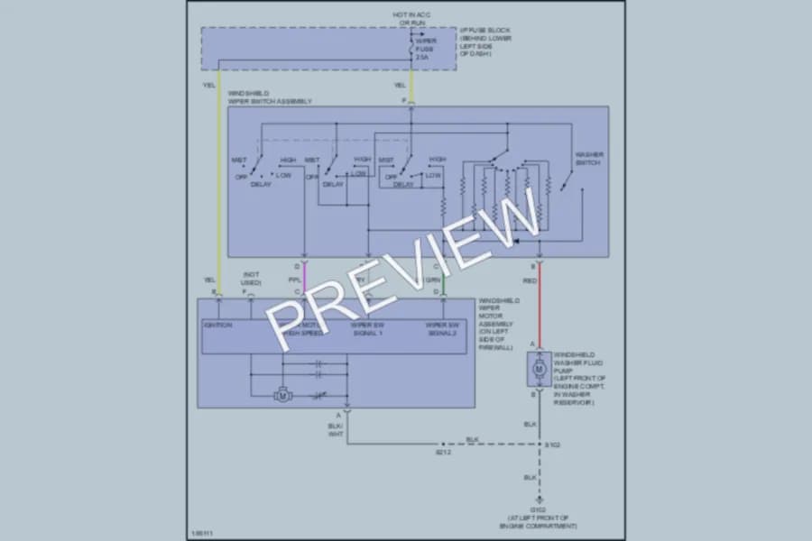 2005 Chevrolet Cavalier Wiper Washer wiring diagram preview
