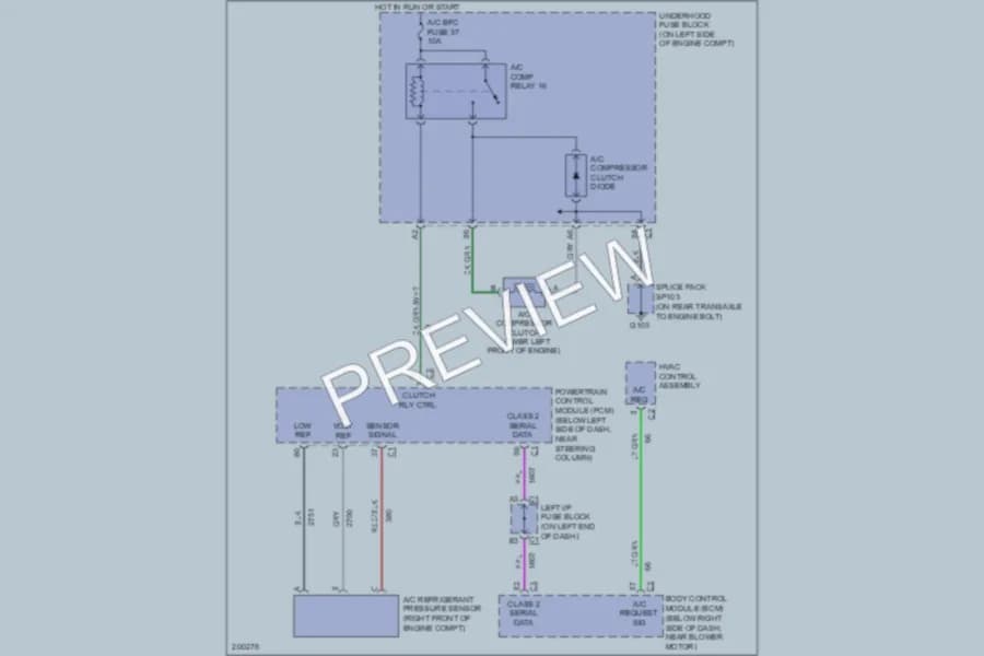 2005 Chevrolet Classic Air Conditioning wiring diagram preview