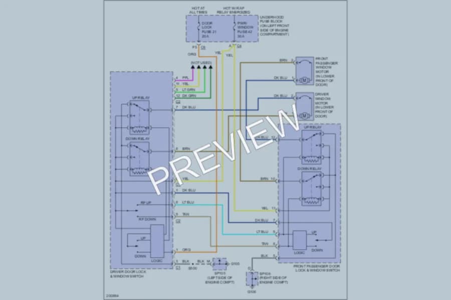 2005 Chevrolet Colorado Power Windows wiring diagram preview