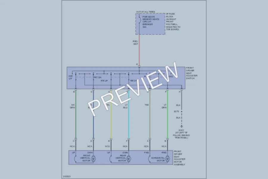 2005 Chevrolet Corvette Power Seats wiring diagram preview