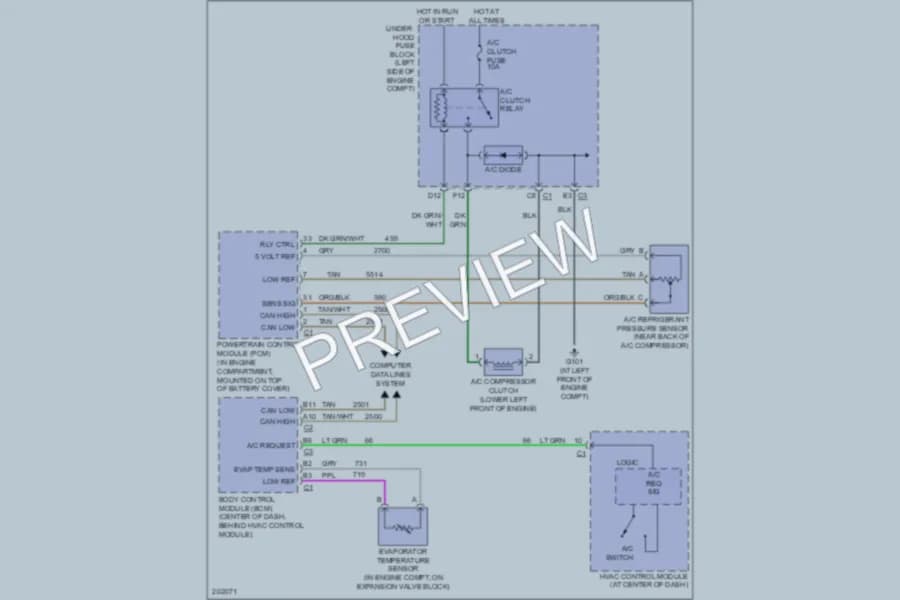 2005 Chevrolet Equinox Air Conditioning wiring diagram preview