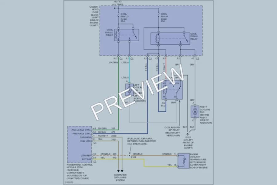 2005 Chevrolet Equinox Cooling Fan wiring diagram preview