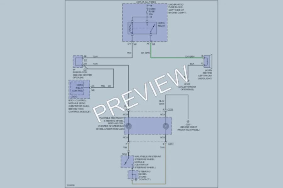 2005 Chevrolet Equinox Horn wiring diagram preview