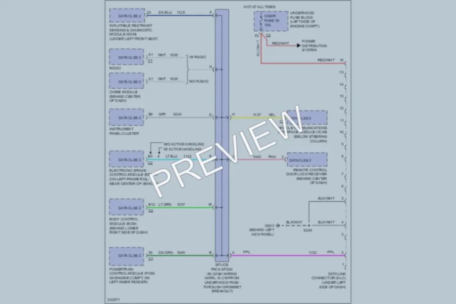 2005 Chevrolet H1500 Computer Data Lines wiring diagram preview with protected circuit layout