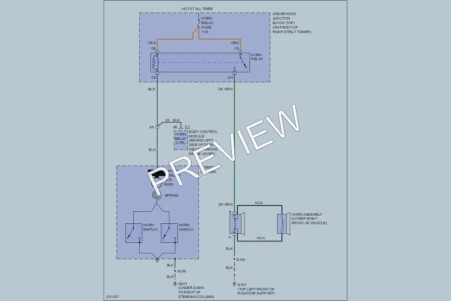 2005 Chevrolet Impala Horn wiring diagram preview