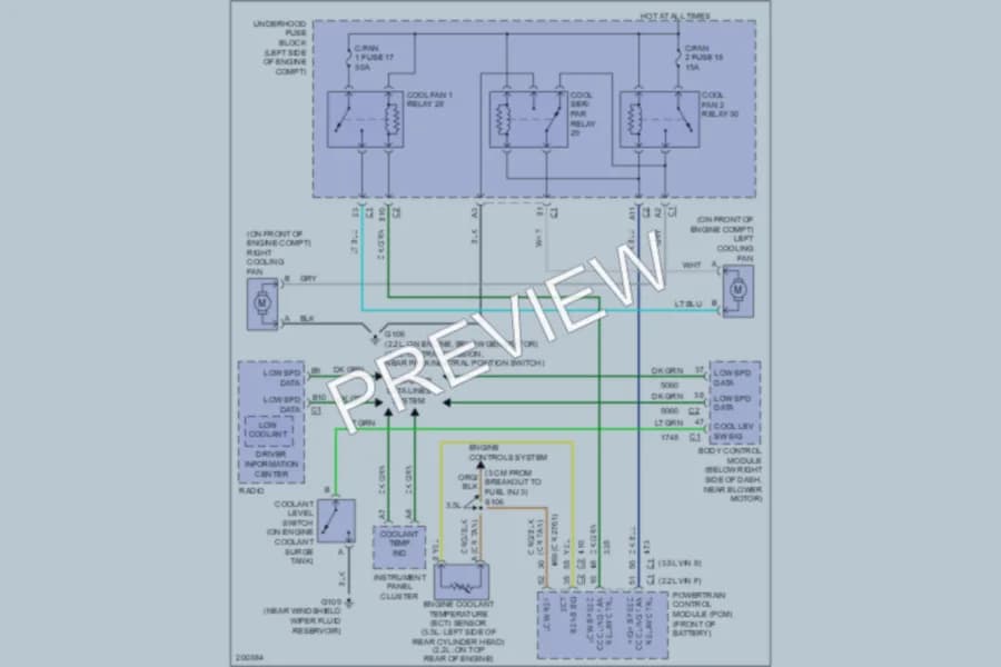 2005 Chevrolet Malibu Cooling Fan wiring diagram preview