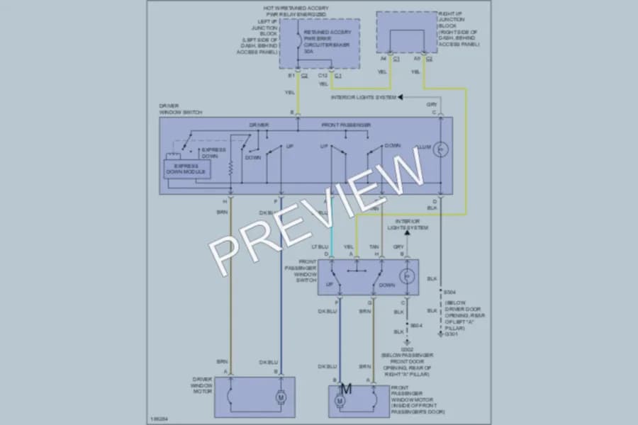 2005 Chevrolet MonteCarlo Power Windows wiring diagram preview