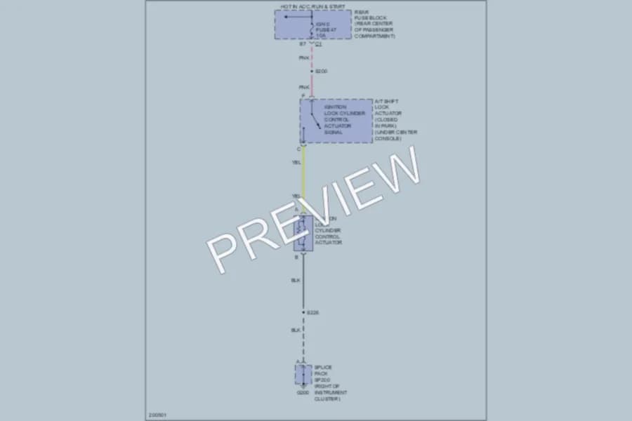 2005 Chevrolet SSR Shift Interlock wiring diagram preview