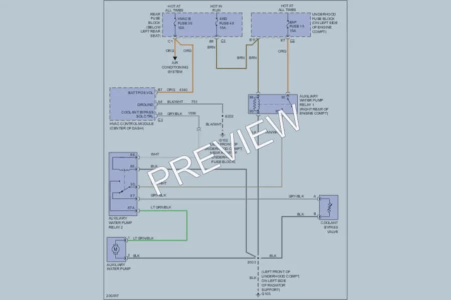 2005 Chevrolet TrailBlazer Cooling Fan wiring diagram preview