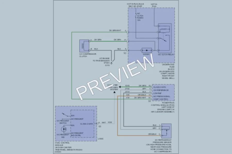2005 Chevrolet Uplander Air Conditioning wiring diagram preview