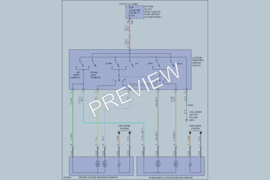 2005 Chevrolet Uplander Power Mirrors wiring diagram preview