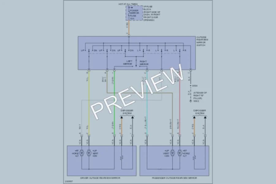 2005 Chevrolet Venture Power Mirrors wiring diagram preview