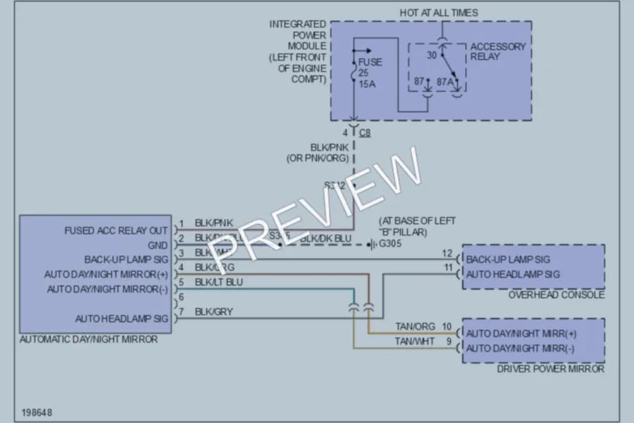 2005 Chrysler Pacifica Power Mirrors wiring diagram preview