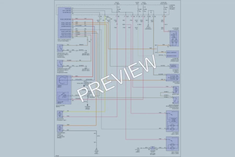2005 Chrysler 2D Convertible Interior Lights wiring diagram preview with protected circuit layout