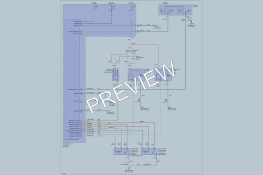 2005 Chrysler 2D Convertible Power Door Locks wiring diagram preview with protected circuit layout