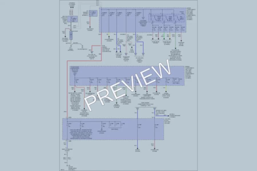2005 Chrysler 2D Coupe Power Distribution wiring diagram preview with protected circuit layout