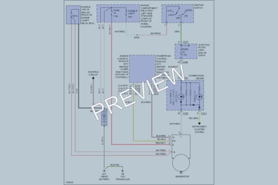 2005 Chrysler 2D Coupe Starting Charging wiring diagram preview with protected circuit layout