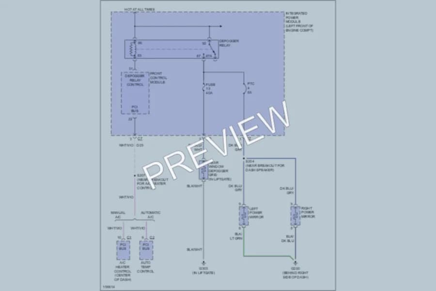 2005 Chrysler TownCountry Defoggers wiring diagram preview