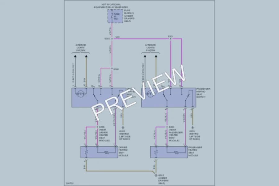 2005 Dodge 3500Sprinter Power Seats wiring diagram preview