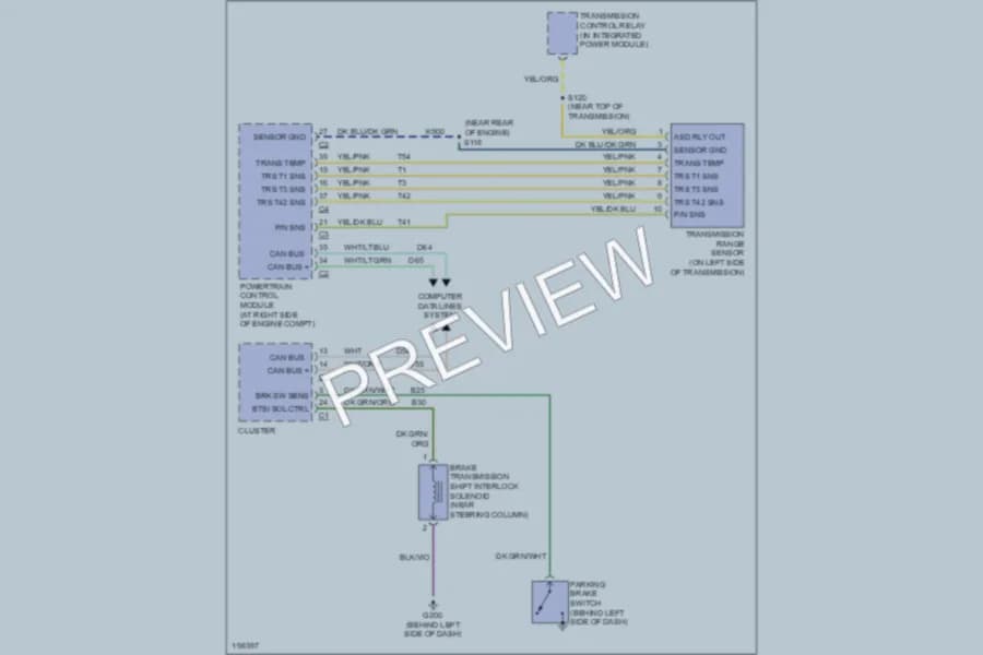 2005 Dodge Dakota Shift Interlock wiring diagram preview