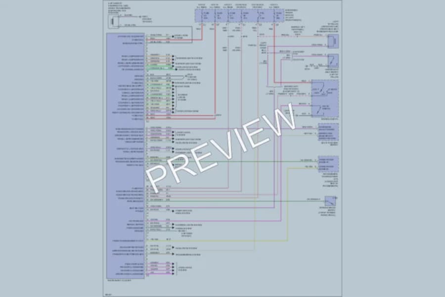 2005 Dodge R1500 Instrument Cluster wiring diagram preview with protected circuit layout
