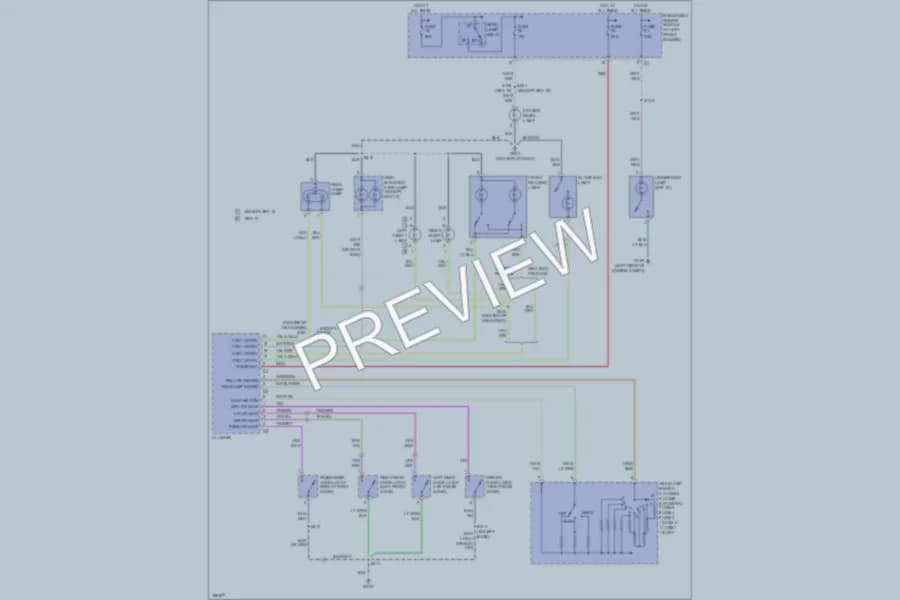 2005 Dodge R2500 Interior Lights wiring diagram preview with protected circuit layout