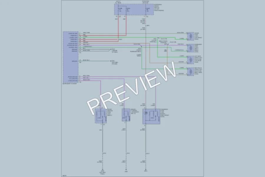 2005 Dodge R2500 Power Door Locks wiring diagram preview with protected circuit layout